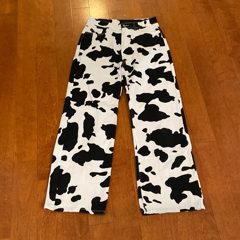 Cow print pants